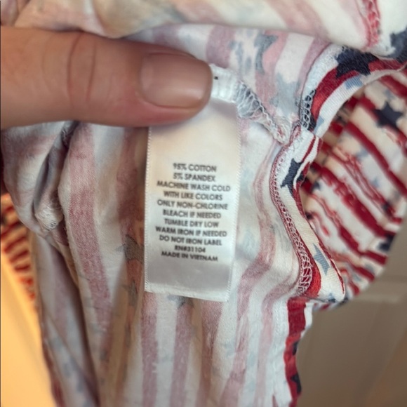 Kim rogers curvey Red and White Striped Star Dress 1X - Picture 3 of 4